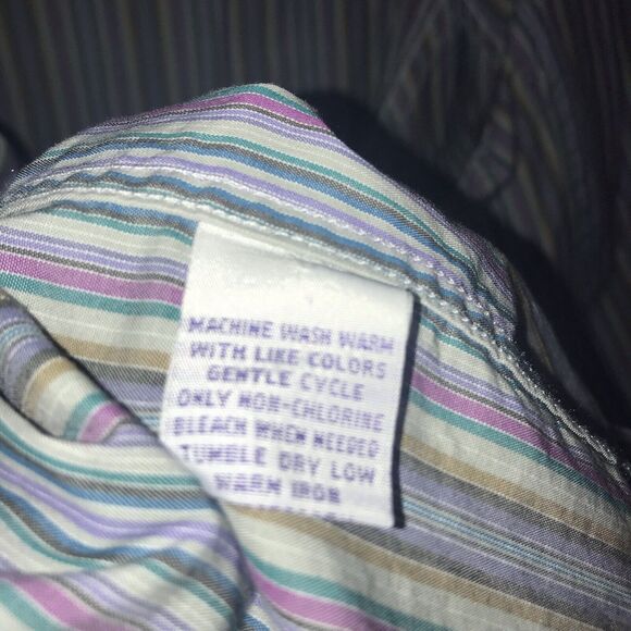 Alan Flusser Shirt Mens Medium Multicolor Striped Button Down‎ Collared Casual - Picture 5 of 9